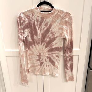 Free People Super Soft and Stretchy Tie Dye mock Turtleneck